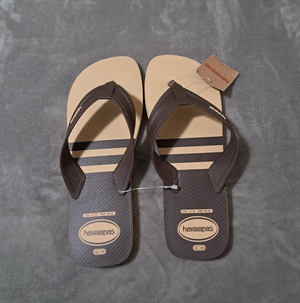 Havaianas Mens City Basic Thong Golden-coffee Sz. 11-12